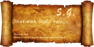 Stefanek György névjegykártya