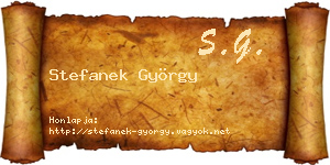 Stefanek György névjegykártya